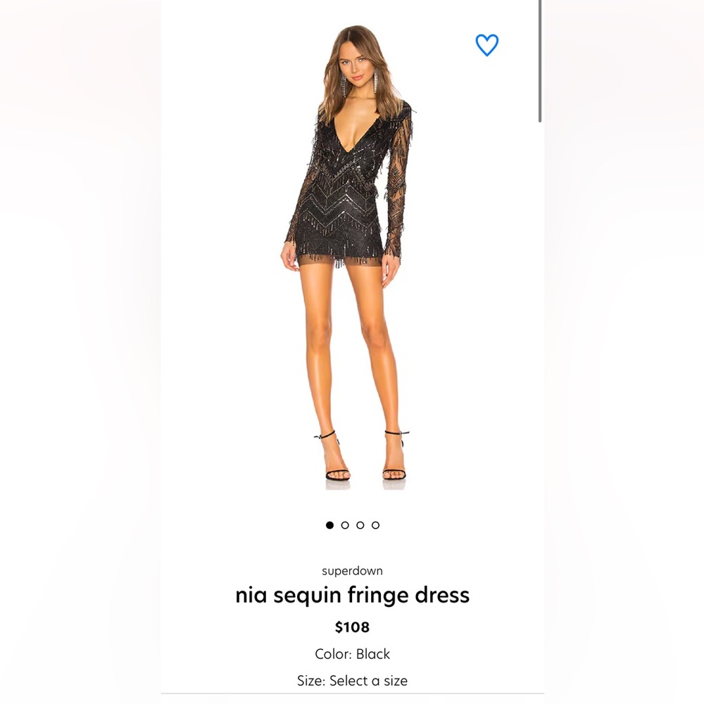 Superdown Black V-Neck Long Sleeve Bodycon Dress